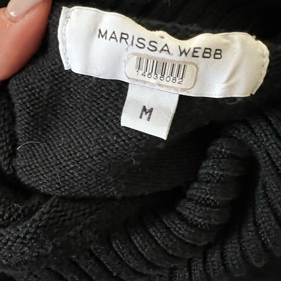 MARISSA WEBB High Low Knit Turtleneck Sweater Black Sz M - Picture 6 of 7